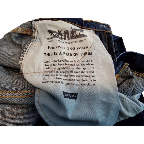 Levis 514 Straight Mens Jeans W28 L30 Dark Blue Denim - Picture 10 of 11